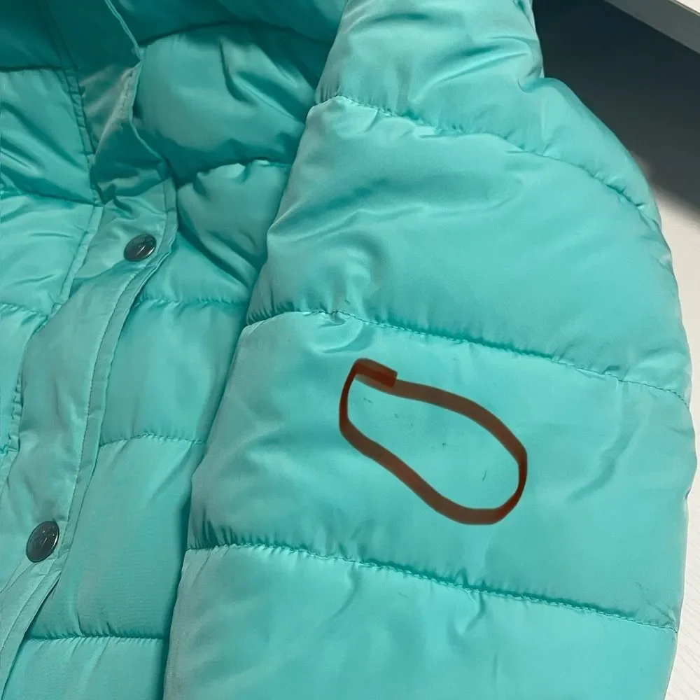 Justice Girls Mint Green Puffer Winter Jacket Coat 16/18